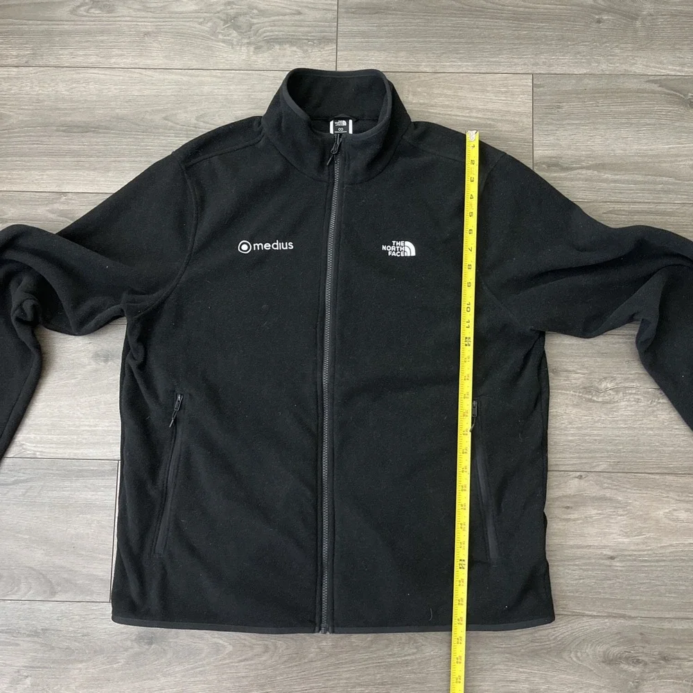 The North Face Mens XL Full Zip Fleece Sweater Black Branded